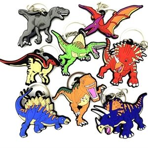 8 Dinosaur Keychains